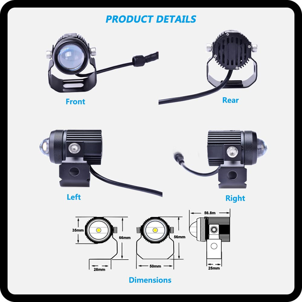 H4 H6 T19 LED Motorcycle Lights IP68 Yellow Fog Lights Hi Lo Beam