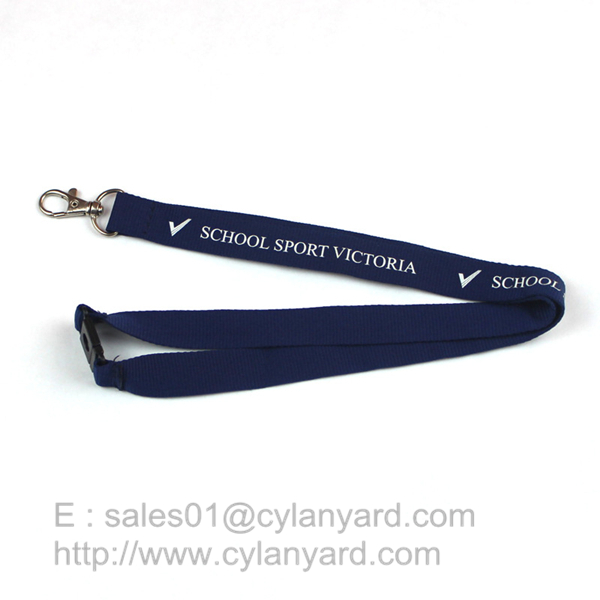 Blue lanyard with metal clasp hook