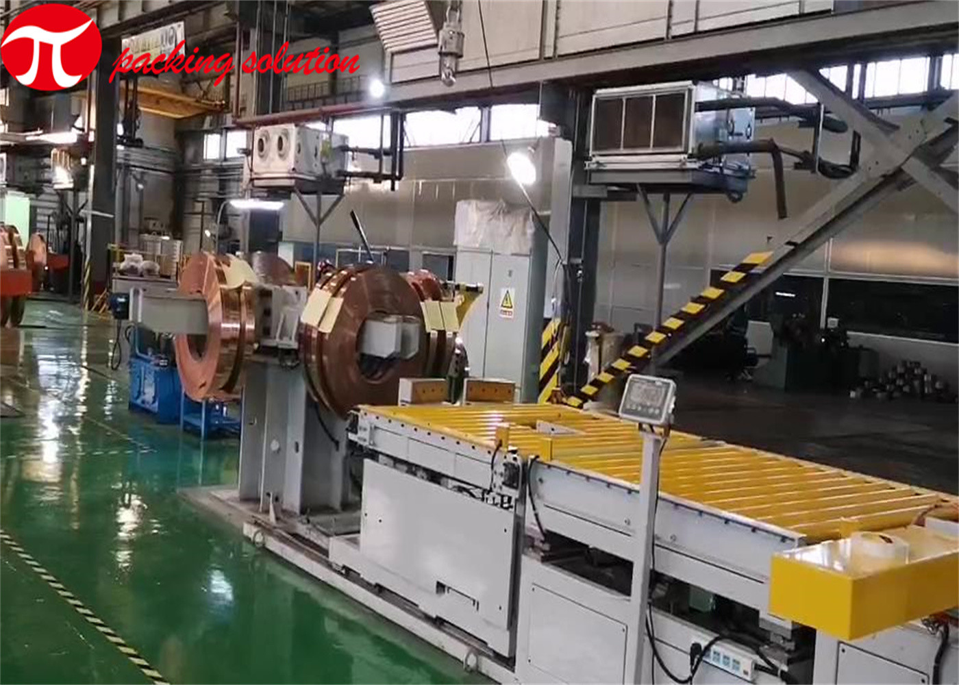 30-60mm Copper Coil Packaging Line LLDPE Welding Stacking Packaging Line