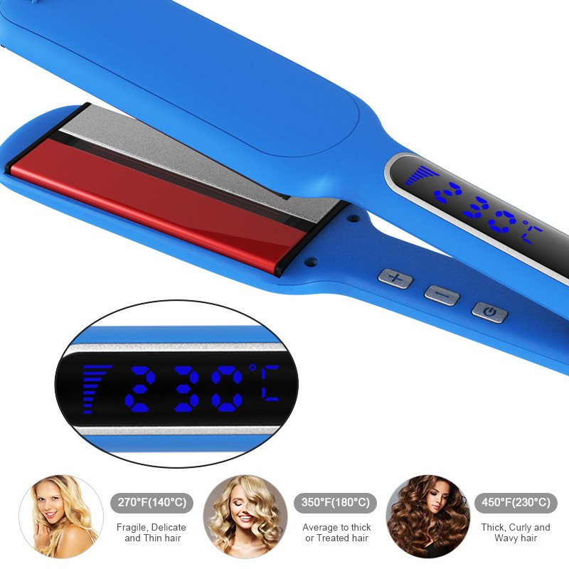 360F-450F Infrared Hair Straightener , Hair Salon Flat Iron 2 Inches