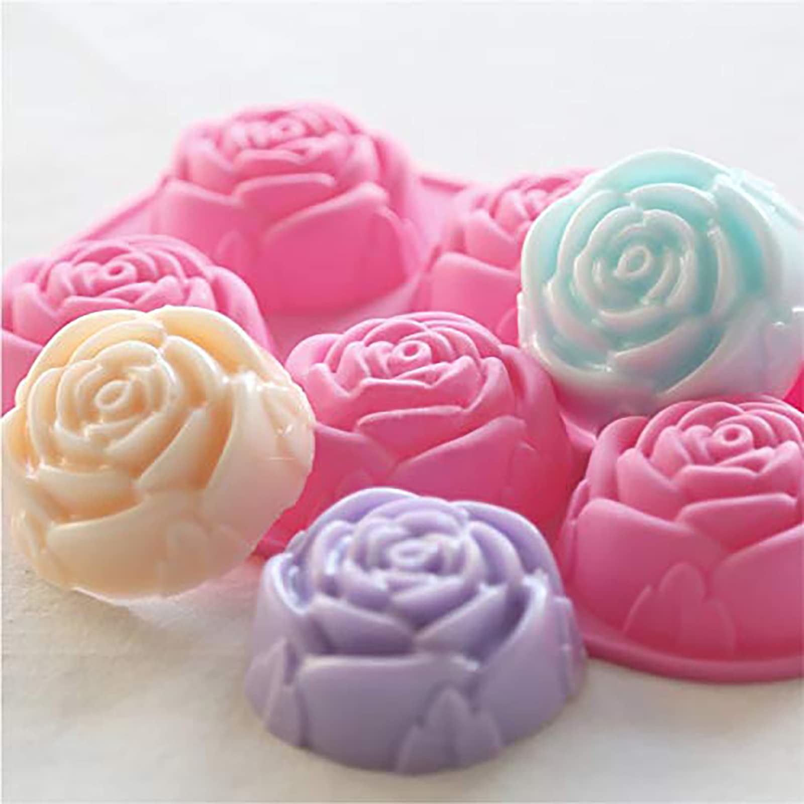 Silicone Rose Ice Cube Molds For Cocktails Whiskey XL Rose Flower Ice Cube Chocolate Soap Tray Mold Silicone Party Maker