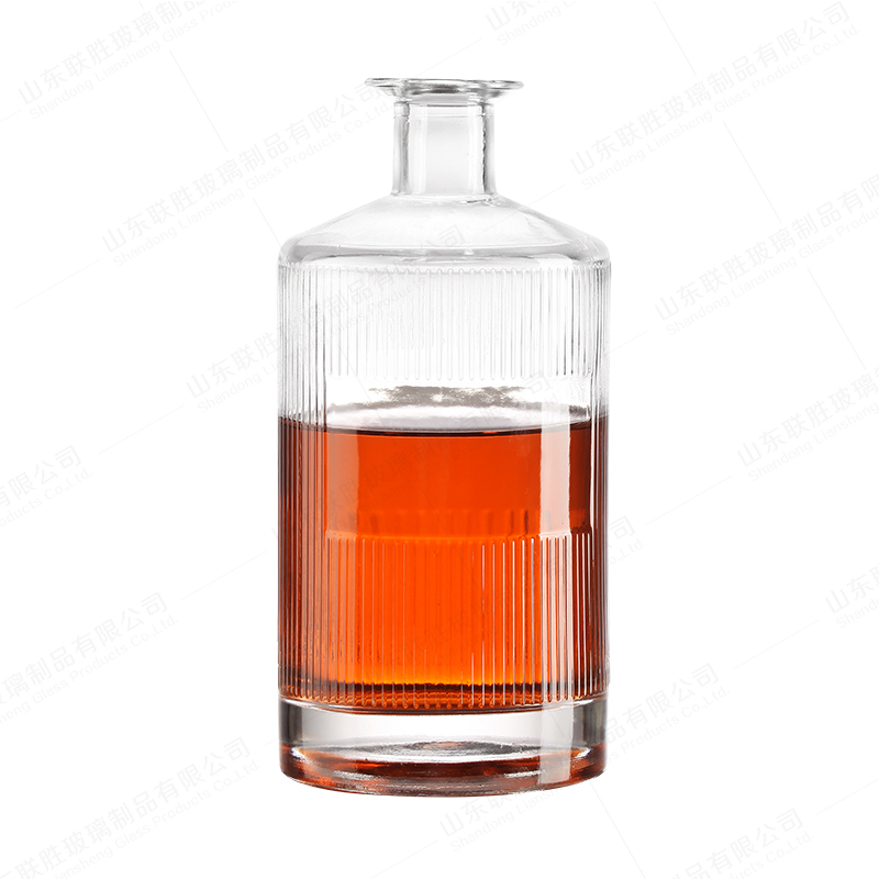 Industrial Gin Rum Whisky Vodka Spirit Glass Bottle with Cork 200ml 500ml 700ml 750ml