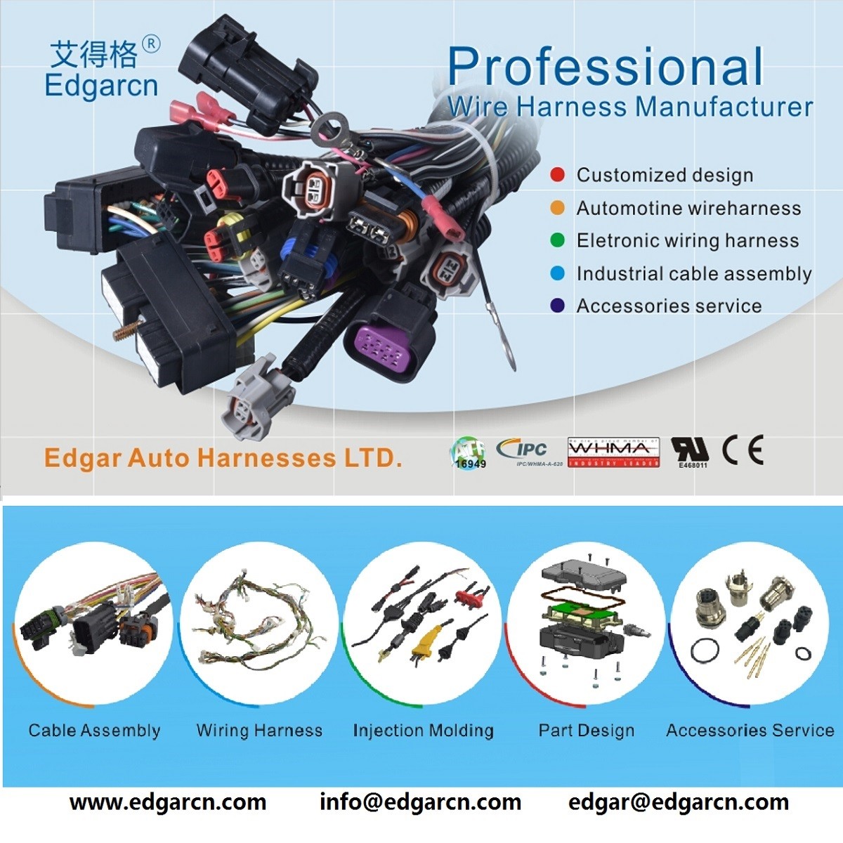 OEM ODM Air Conditioner Wiring Harness Molded Compressor Plug Harness Manufacturers ​