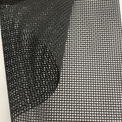 Heavy Duty PVC Mesh Fabric Black Seamless Ripstop 10 Oz Polypropylene Asphalt Flip