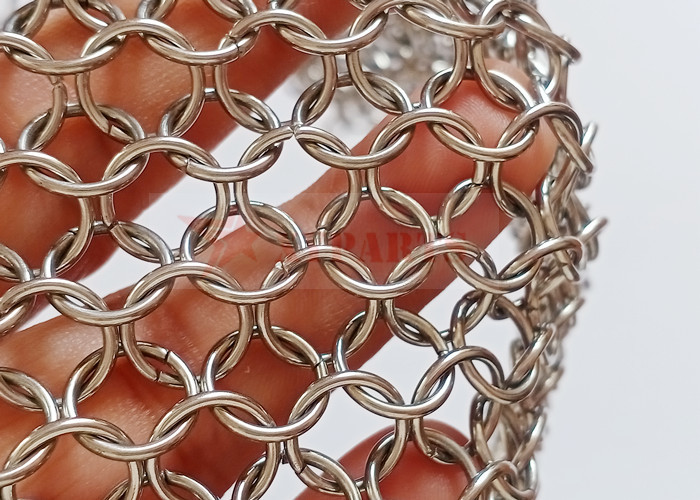 Copper Color Stainless Steel 10mm Chain Mail Fringe Curtains For Architectural Design