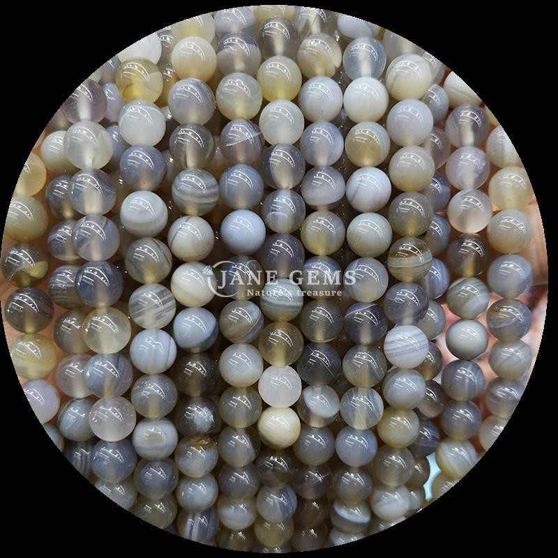 Round Shape Gemstone Red Stripped Agate Green Stripped Agate Natural Loose Bead Strands for Earrings DIY Jewelry Making