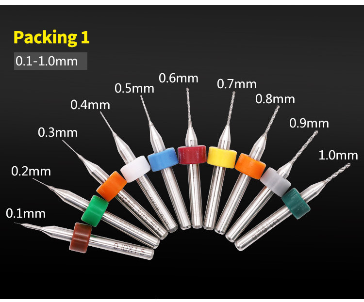 Carbide Tungsten PCB Circuit Board Drill Bits 0.10mm 0.2mm 0.30mm