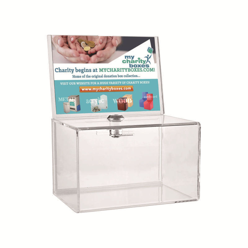 Clear Acrylic Voting Election Box Eco-friendly Convenience Suggestion Plexiglas Collection Box