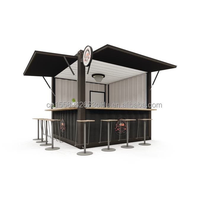 Galvanized Steel Bending 180g 10FT Mini Pop-up Shop Container Coffee Shop/Bar/Fast-food Restaurant/Convenience Store/Kiosk/Booth