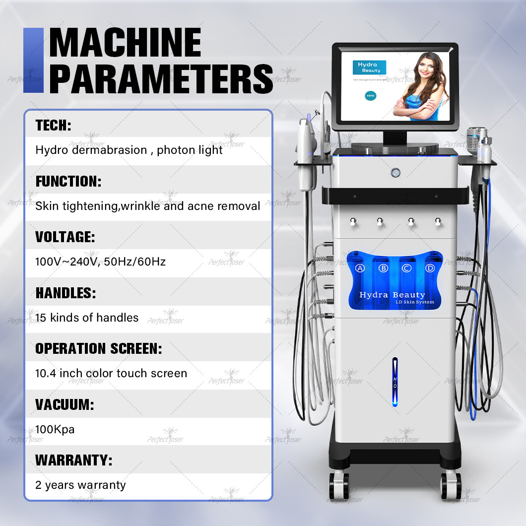 10.4 Inch Color Touch Screen Hydrafacial Machine With And 100Kpa Vacuum