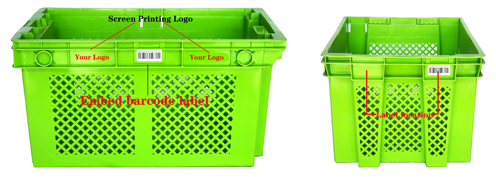 Mesh Style Stackable Food Delivery Turnover Box for Fruits and Vegetables PP Material