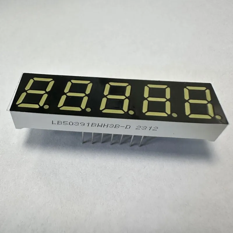 7 Segment LED Display Ultra White 5 Digit 0.39inch Common Cathode for Digital Indicator
