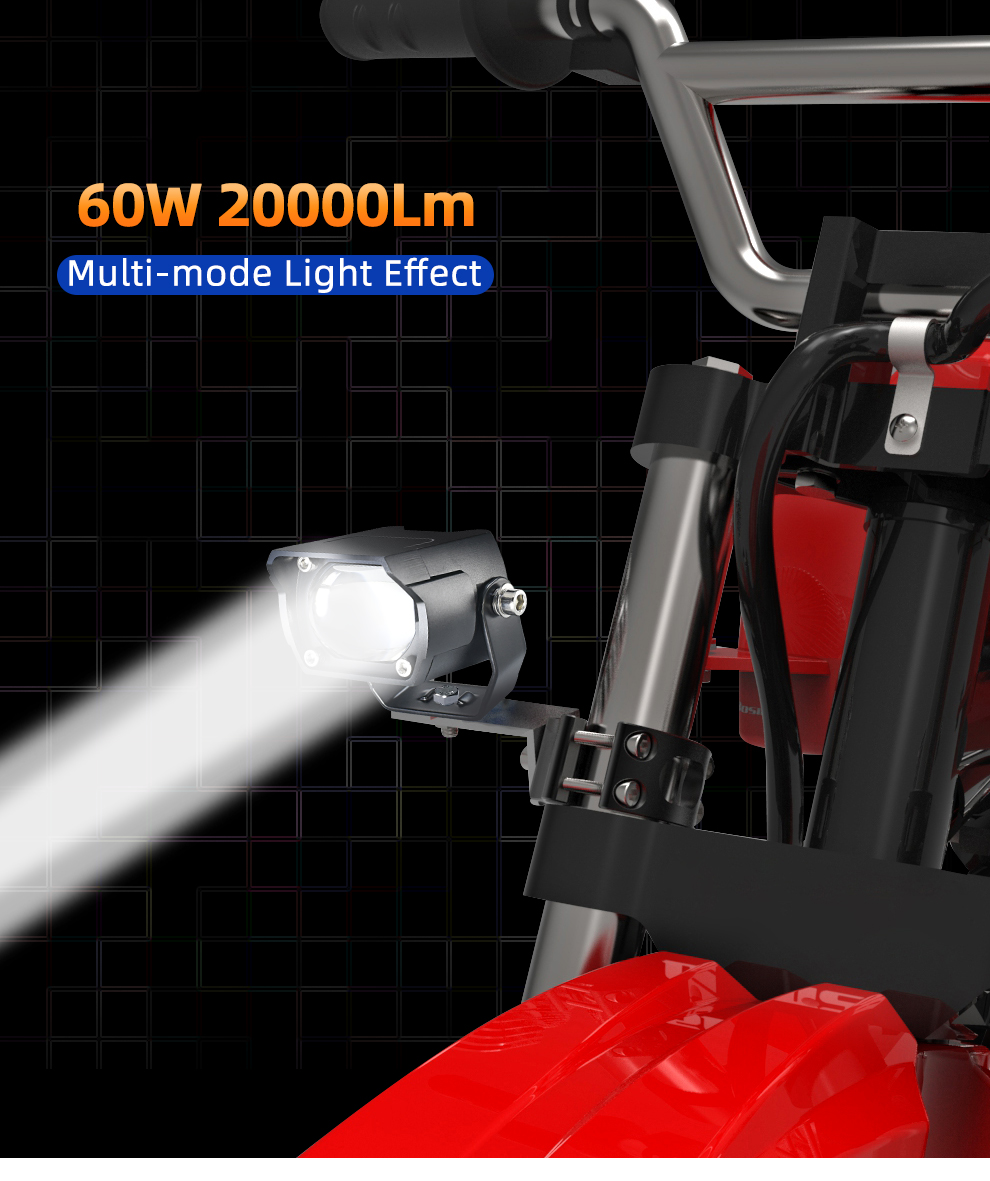 20000Lm 60W Driving LED Motorcycle Lights 16V Led Headlights Fog Lights