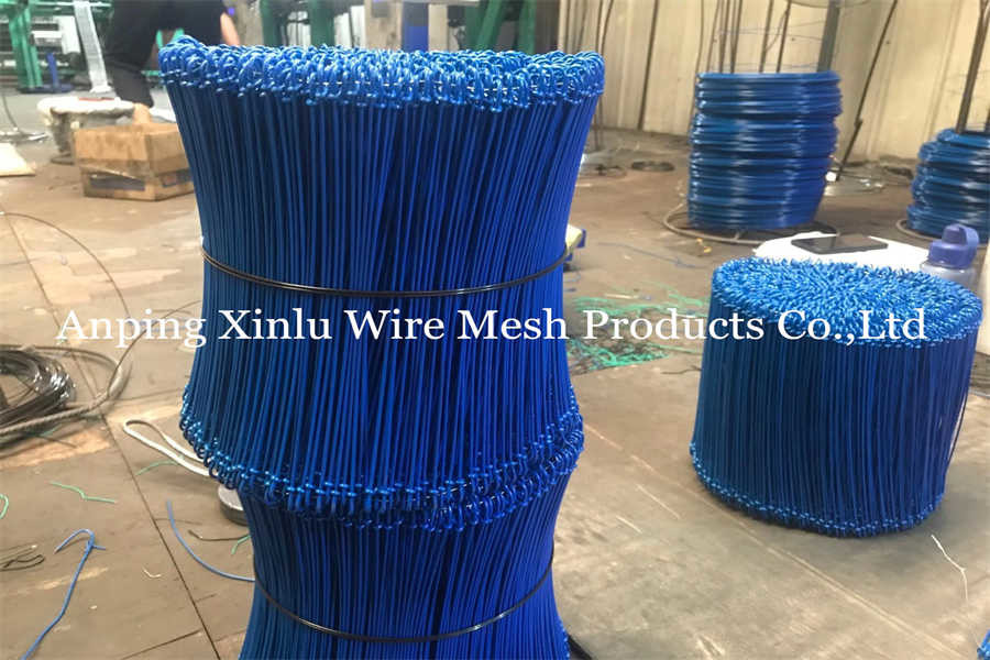 Blue Building Double Loop Tie Wire PVC Coated Q195 BWG16 With 160mm Long