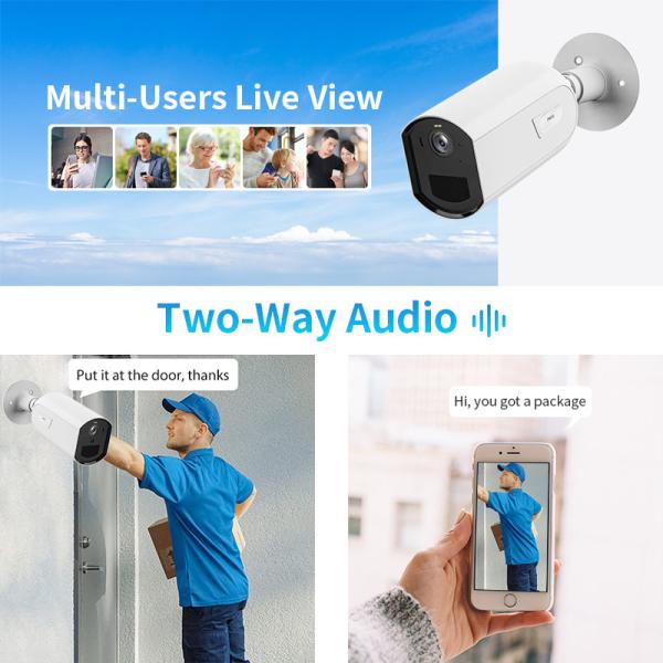 Glomarket Tuya Weatherproof Outdoor Security IP Camera Night Vision Motion APP Control Wireless Wifi Cctv Camera