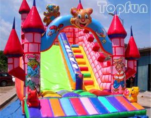 China PVC Tarpaulin Cute Inflatable Jumping Castle For Kids With Colourful Artwork on sale
