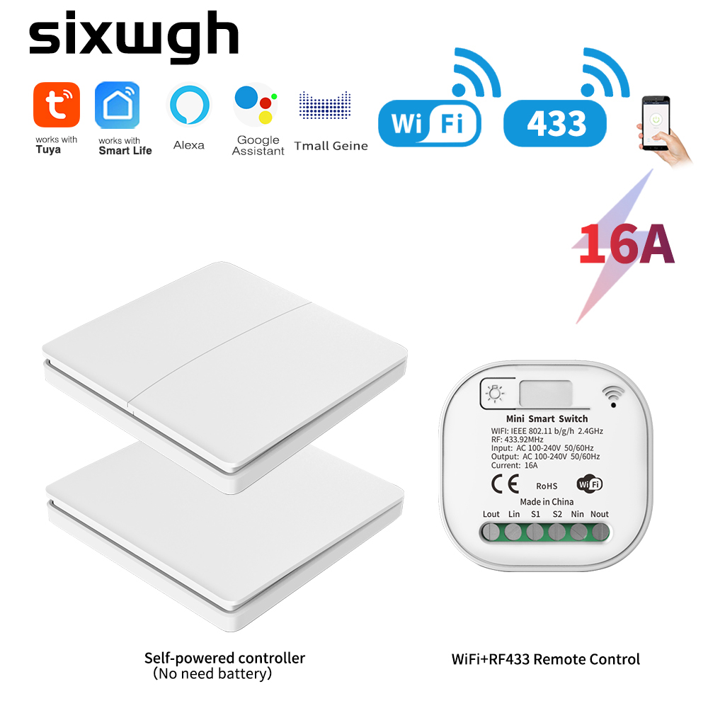 Tuya 16A 10A Wifi Switch Smart Breaker Module Smart Life APP Remote Control Switch Voice Relay Timer