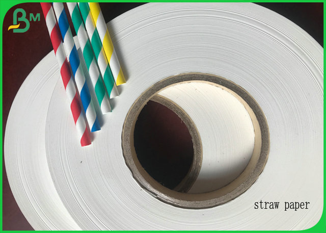 100% Biodegradable Food Grade Paper Roll / 787mm Harmless 26g Straw Paper For Coffee