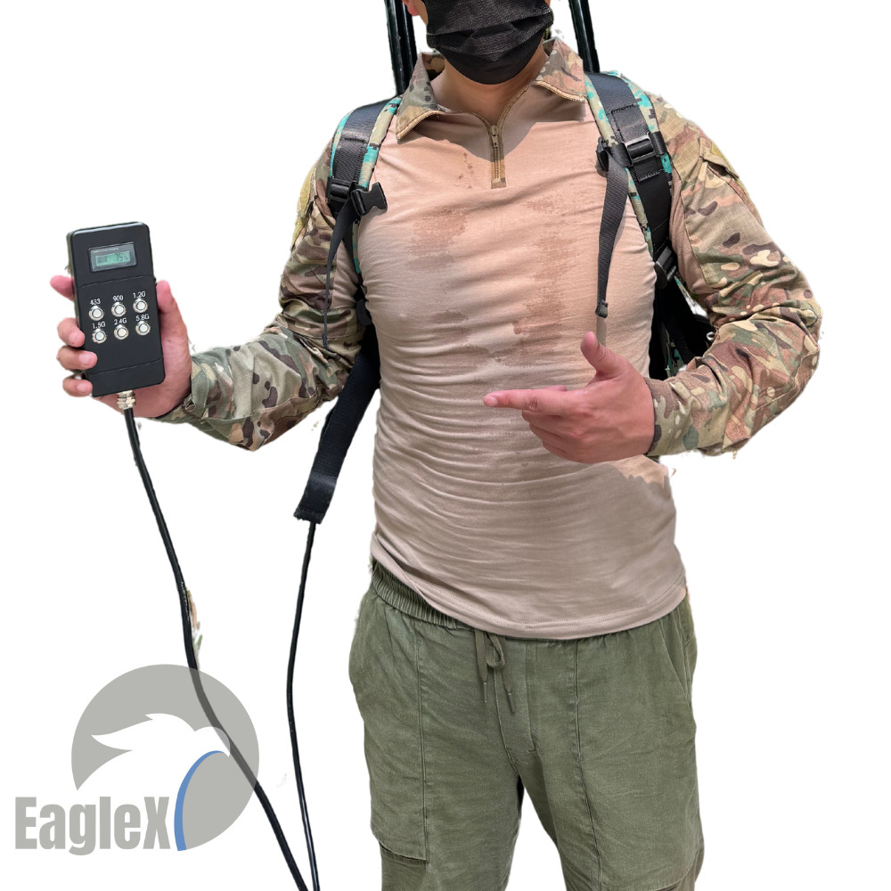 Camouflage Backpack Drone Jammer 2KM~2.5KM Anti Drone Jammer Signal Blocker