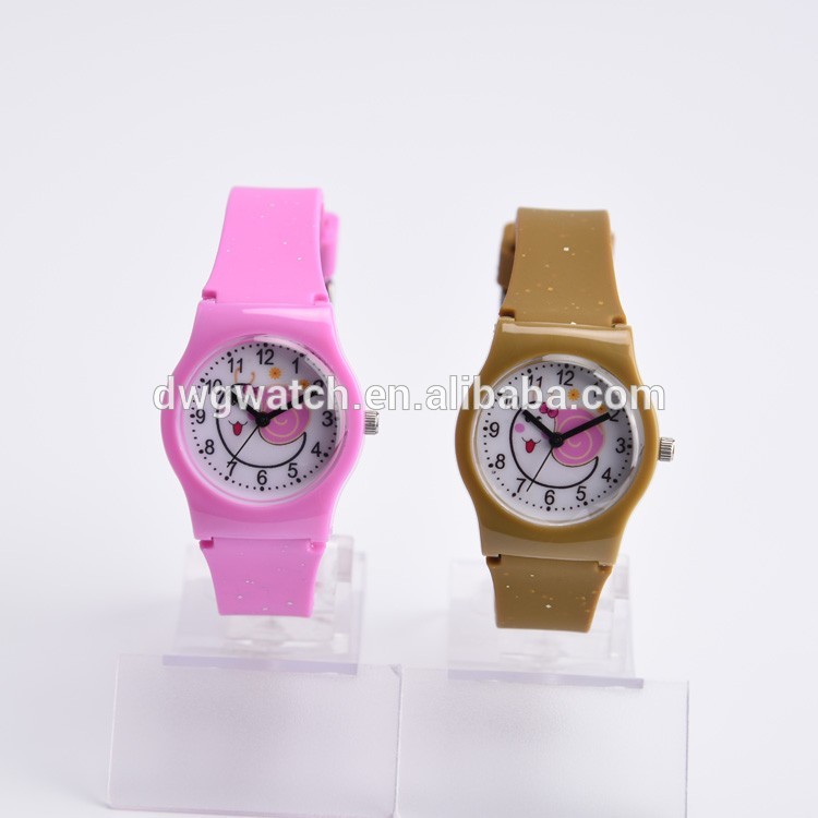 Pink Color Kids Waterproof Watch China / Japan Movt For Birthday Gift