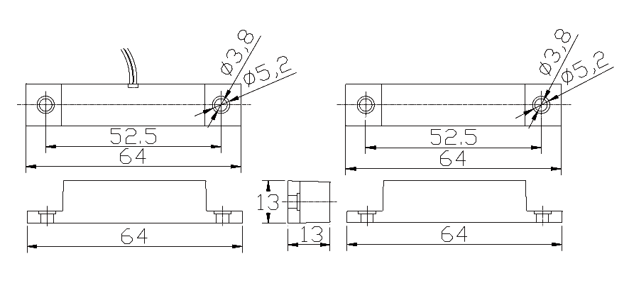 Door switch sensor in ABS housing ideal for door or window with CE
