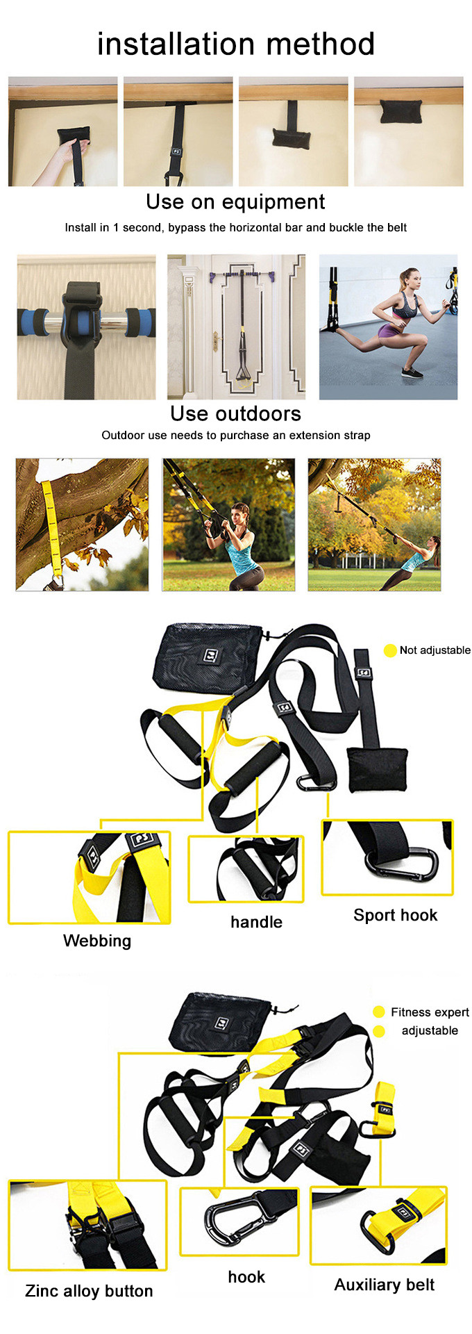 Max Loaded 400 KG Gym Workout Crossfit Exercise Pull Rope Hanging Training Nylon Resistance Band Set