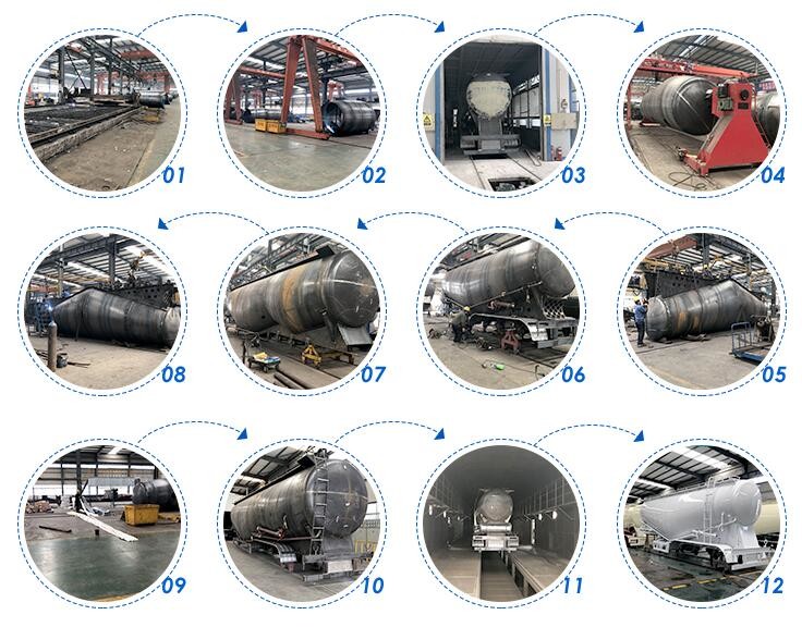 Triple Axle 50 Ton Bulk Cement Trailer , Bulk Cement Semi Trailer