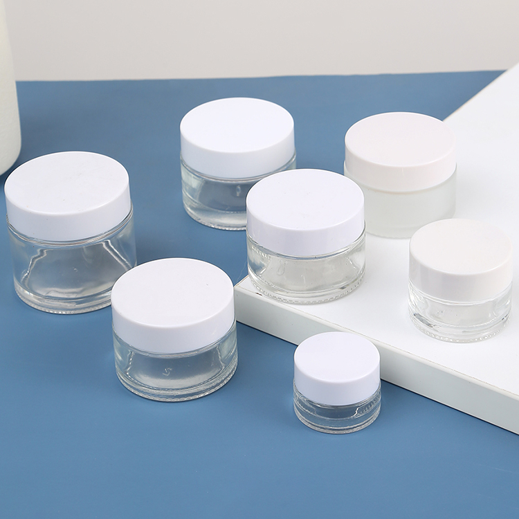 15g 30g 50g Clear Square Glass Cosmetic Jar with Rose Golden Lids Customized Colors and Senior PAK Luxury
