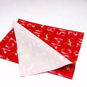 China Christmas Gift Wrapping Packaging Red Tissue Paper Wrap With Gold Foil Printing Floral on sale