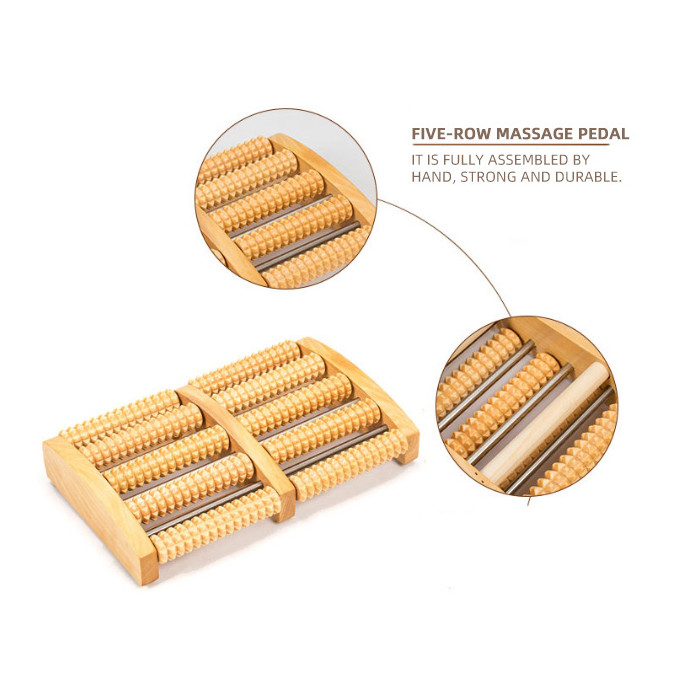 Stress Relief Foot Massage Roller , Wooden Foot Roller CE FDA SGS Certification