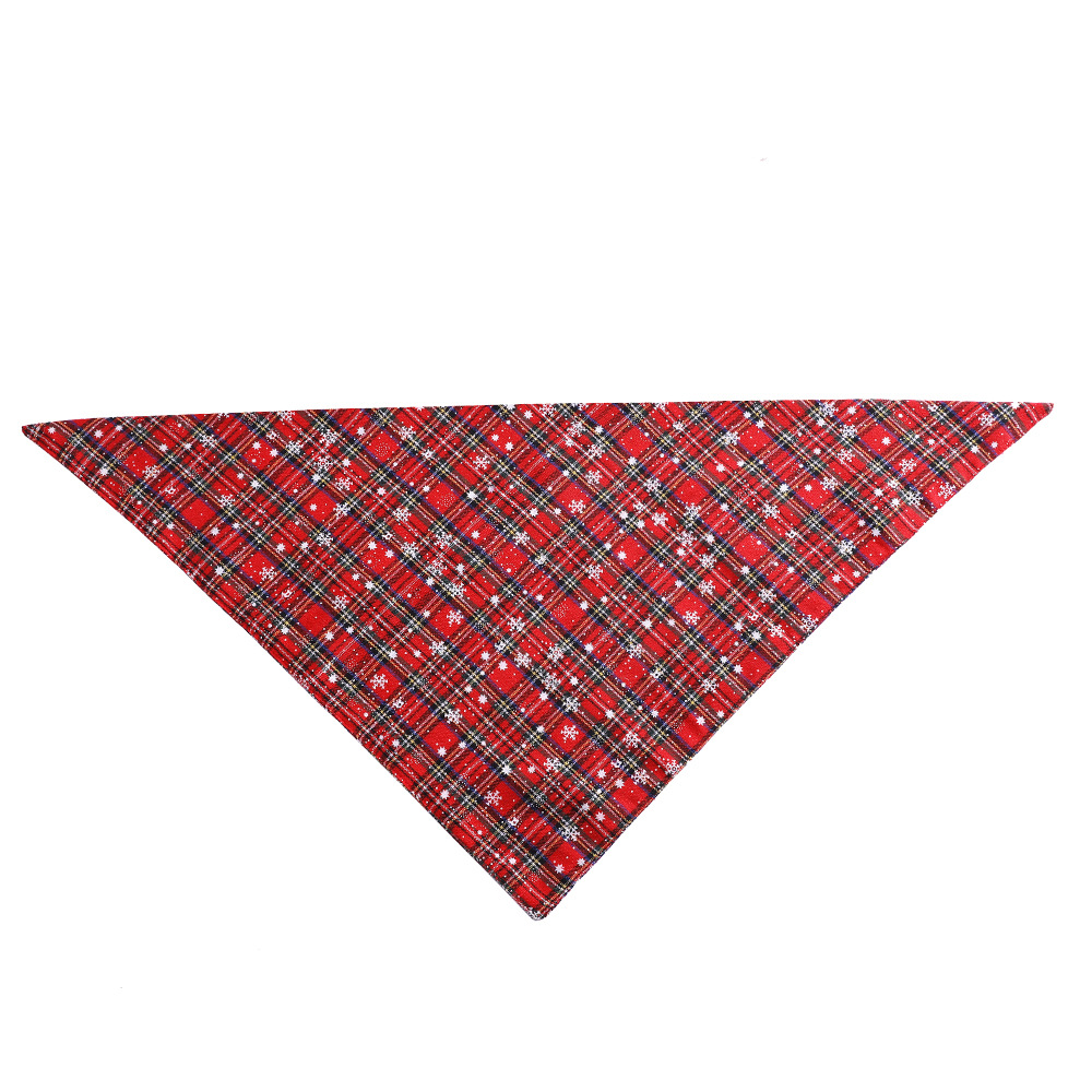 Winter Cotton Dog Bandana Red Green Puppy Christmas Bandana For Small Dog