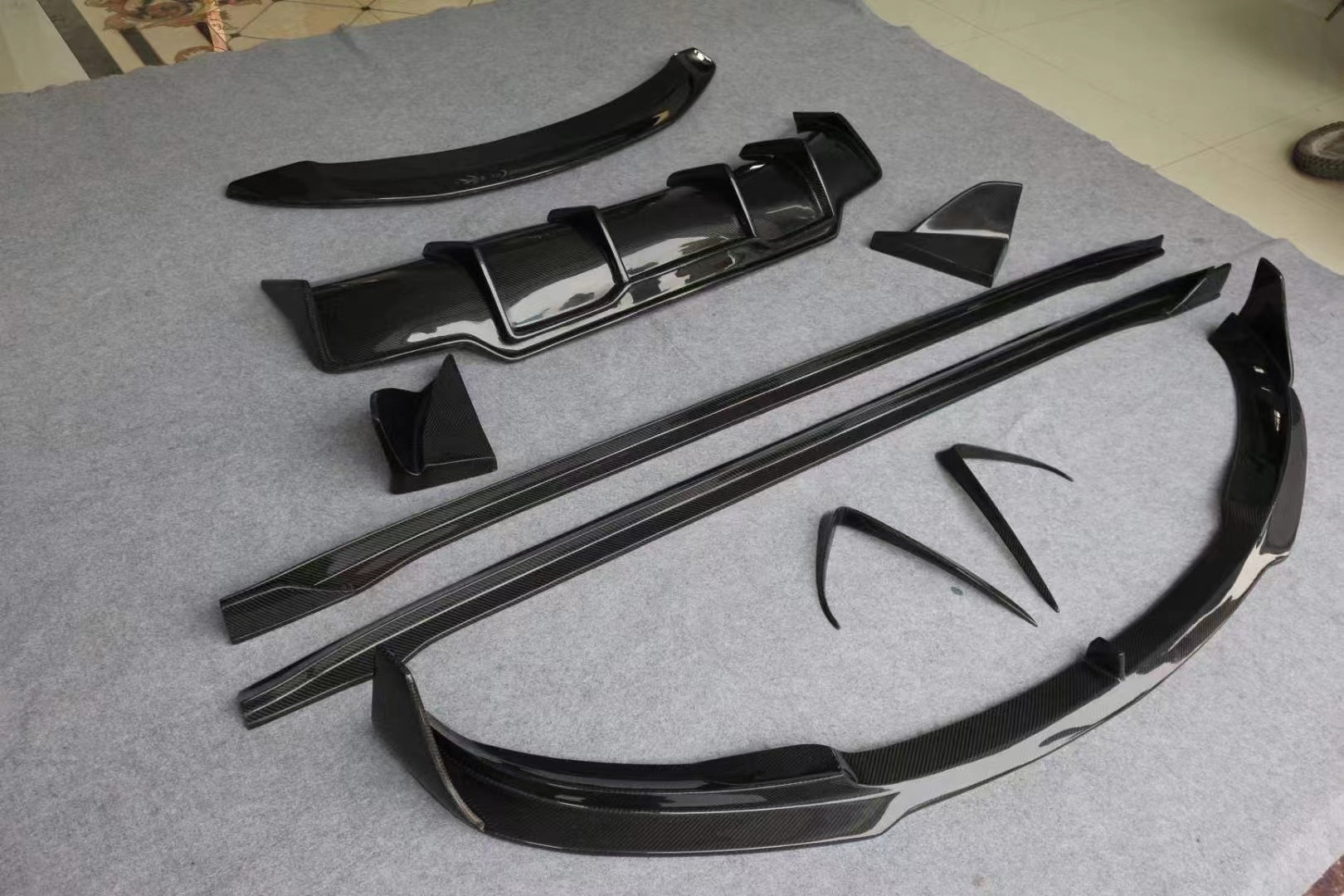 2017 - 2019 MODEL 3 Body Kit Tesla Front Shovel Rear Diffuser Spoiler 180mm