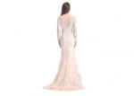 Long Sleeve Lace Embroidery Wedding Bridesmaid Dresses O - Neck Rockabilly