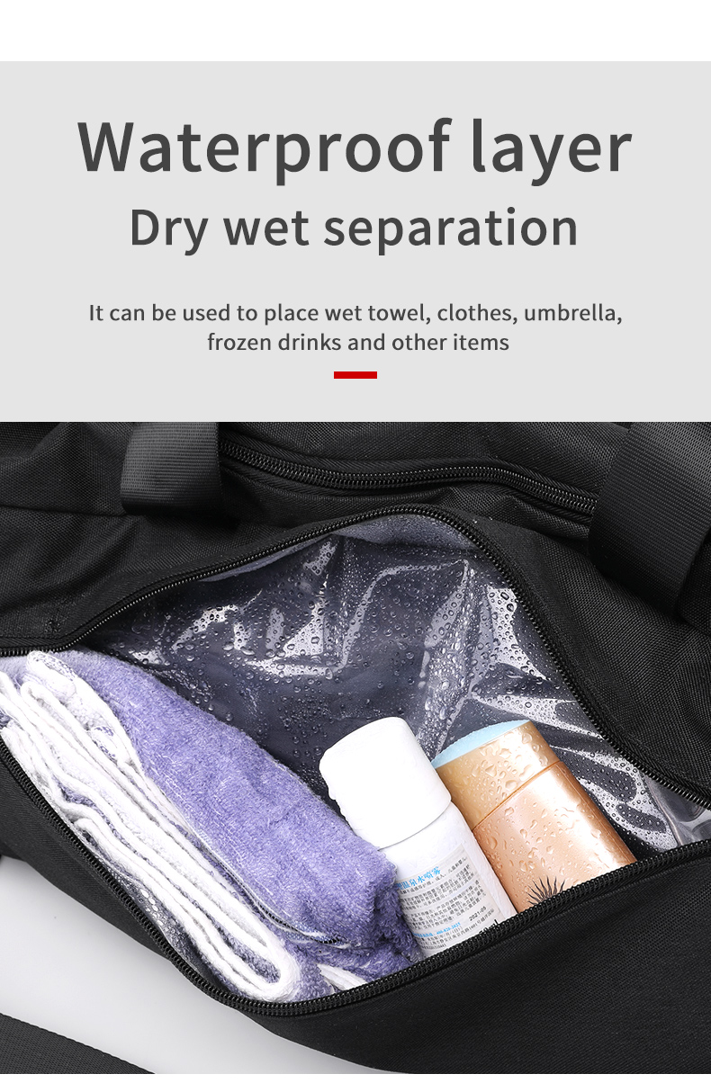 Water Retardant Leather Nylon Workout Duffle Bags Unisex 43cm Length