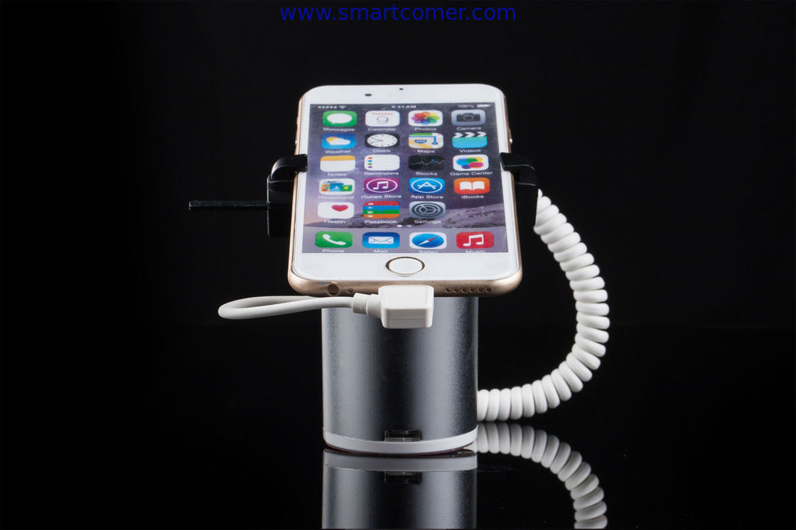 COMER anti-theft cable locking devices cellular telephone alarm security floor display bracketing for stores