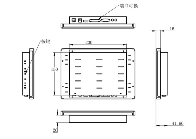 10.1-Inch Windows Touch Embedded Screen for Kiosks, Medical Systems, Industrial Automation, and Smart Payment Terminals