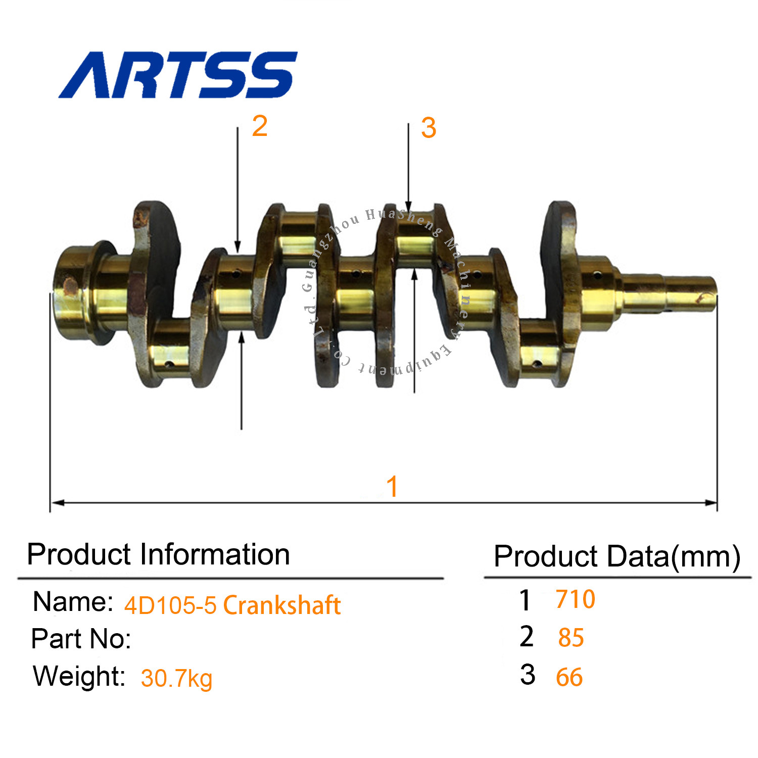 Hot Selling Manufacturer Diesel Engine 6134-31-1010 4D105-5 4D105 Casting iron Crankshaft For Komatsu Excavator Engine P
