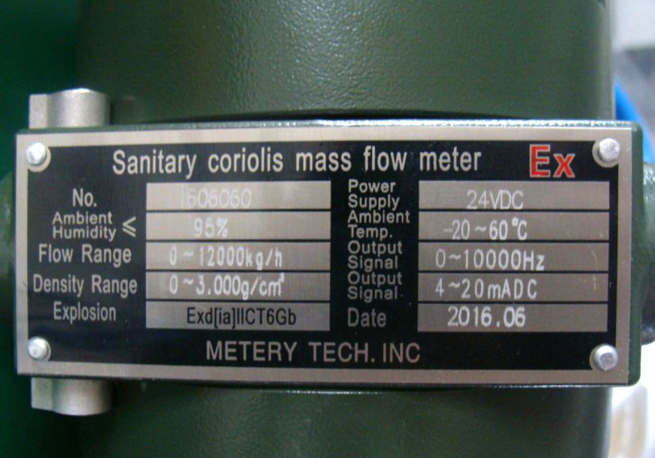 Sanitary 24VDC Coriolis Mass Flow Meter