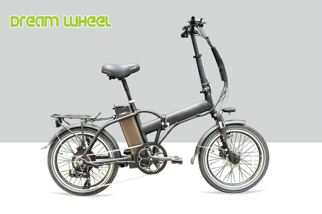 Aluminum 20 Inch Electric Folding Bike Disc Brake TX55 Derailleur System