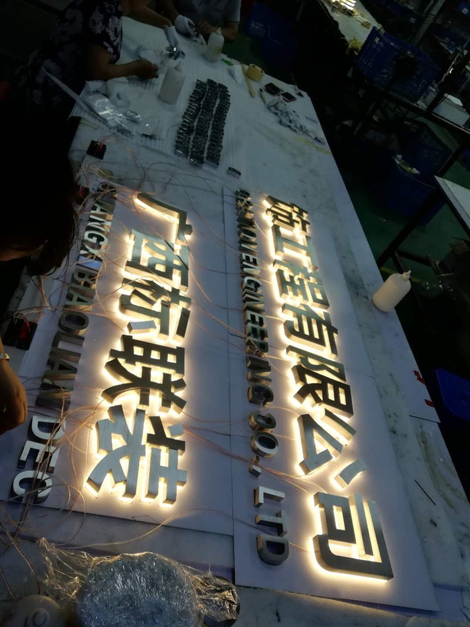 Stainless Steel Backlit Channel Letter Signs 9000K 18mm CE Certificated
