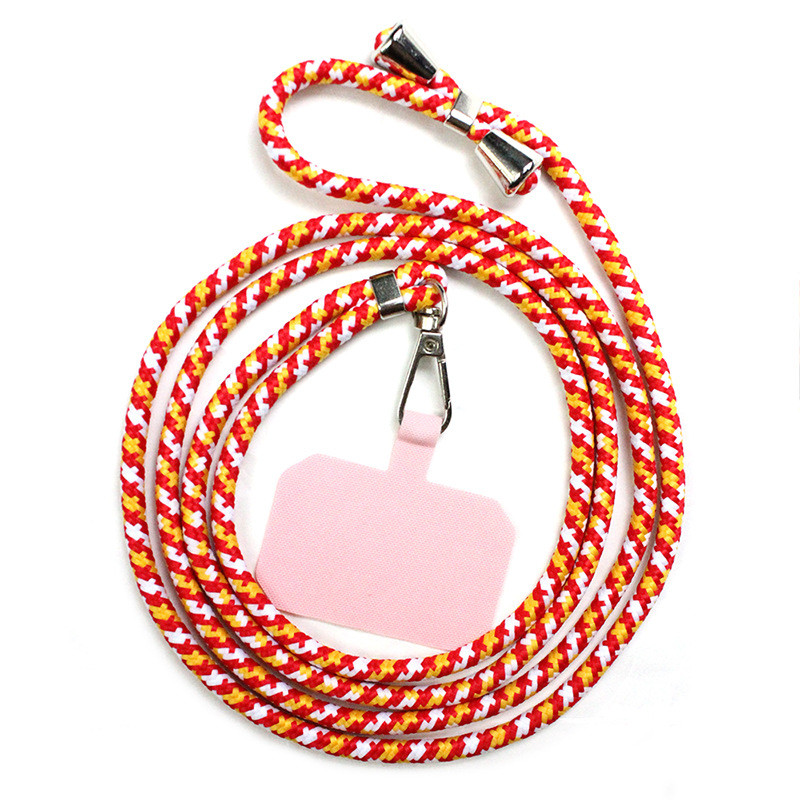 ODM Universal Phone Lanyard Adjustable Nylon Neck Phone Strap With Patch Metal