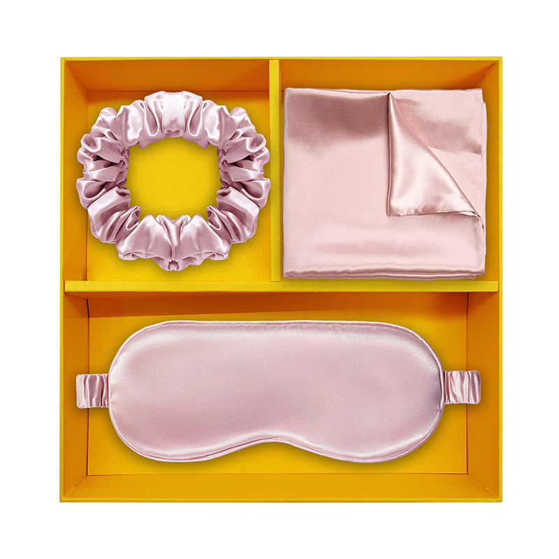 100% Pure Silk Hair Scrunchies and Mulberry Silk Pillowcase Set with Zipper Decorative