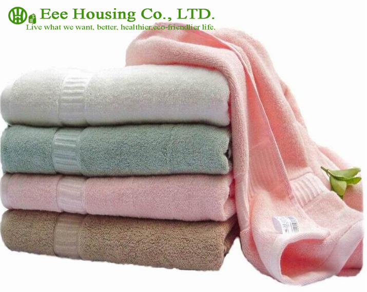 100% Plain Bamboo Fiber Tower, Eco-friendly and Anti-Bacterial, 34cm*76cm,Blue/ Green/Pink/ khaki