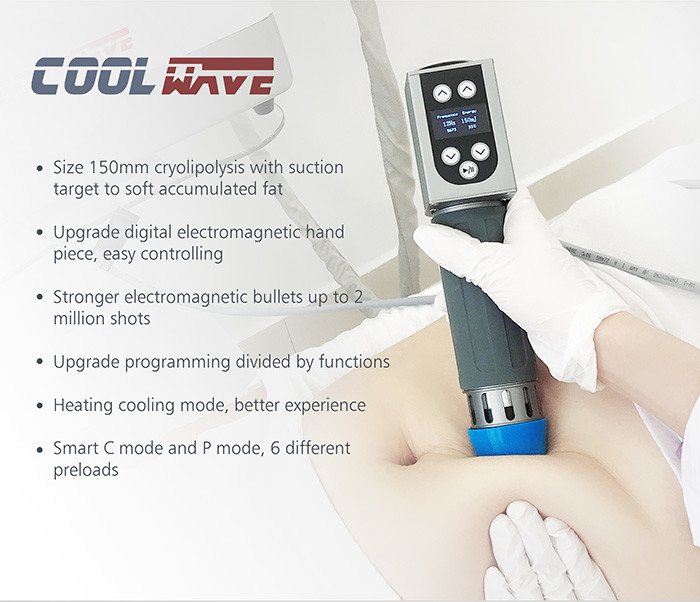 ESWT Fat Freezing Machine Cryolipolysis With Shock Wave 2 In 1 Machine Therapy