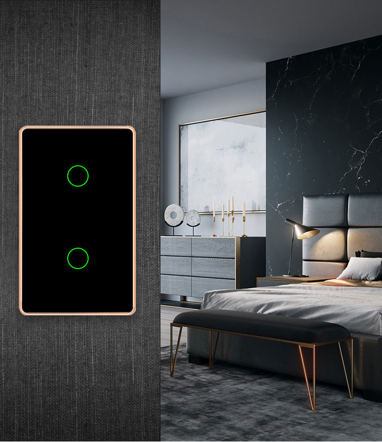 Smart Home Lights Wall Switch Controller Smart Home System Iot Wifi Zigbee Touch 2 Gang Switch
