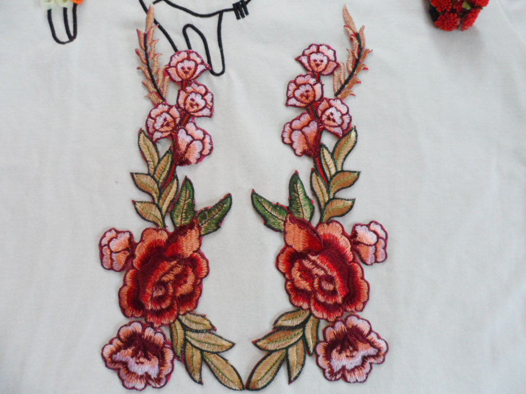Hot Fix Embroidery Lace Applique with Different Color