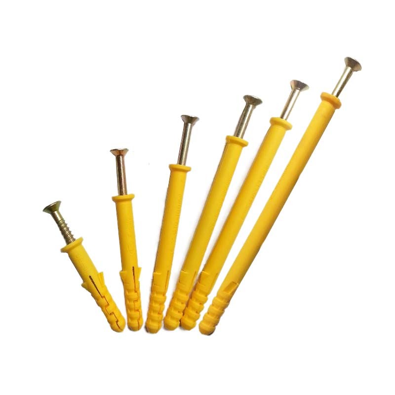 Stainless Steel Screw Plastic Expansion Plugs , Solid Wall Anchor With Nylon Tube
