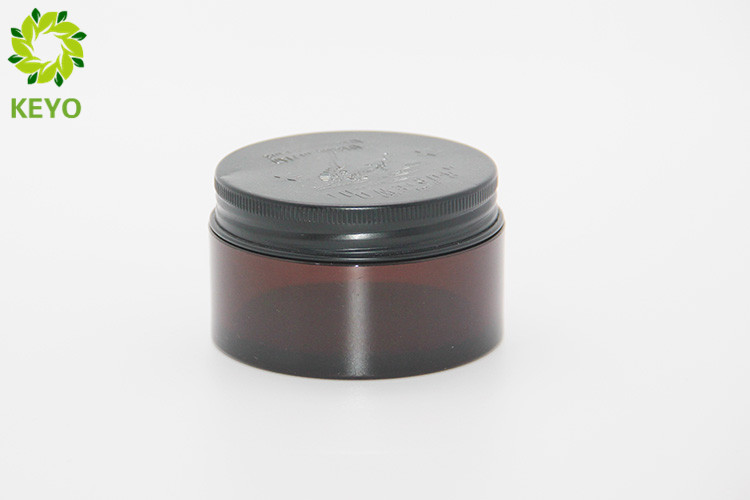 Amber Wide Mouth Face Mask Jar 100g PET Plastic Made With Black Aluminium Cap