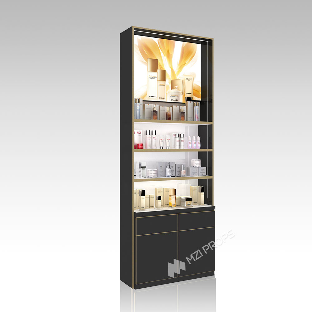 DYaS-VK-5 Skincare Display Cabinet with 3mm Acrylic Light Box and Engraved Pattern