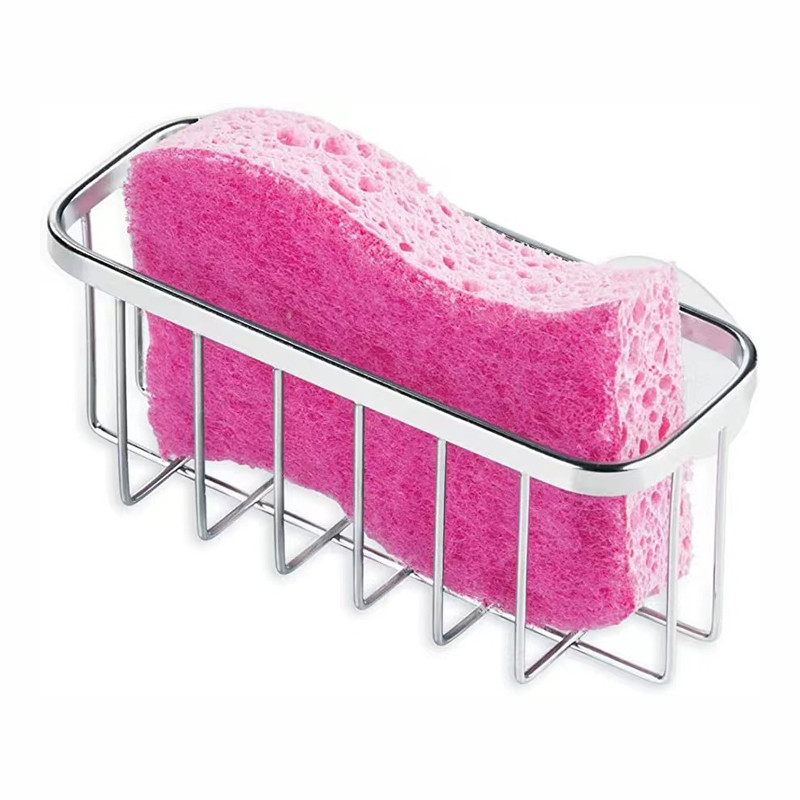 Rust-resistant Sturdy Kitchen Sink Caddy Sponge Holder for Sponges, Scrubbers and Soap